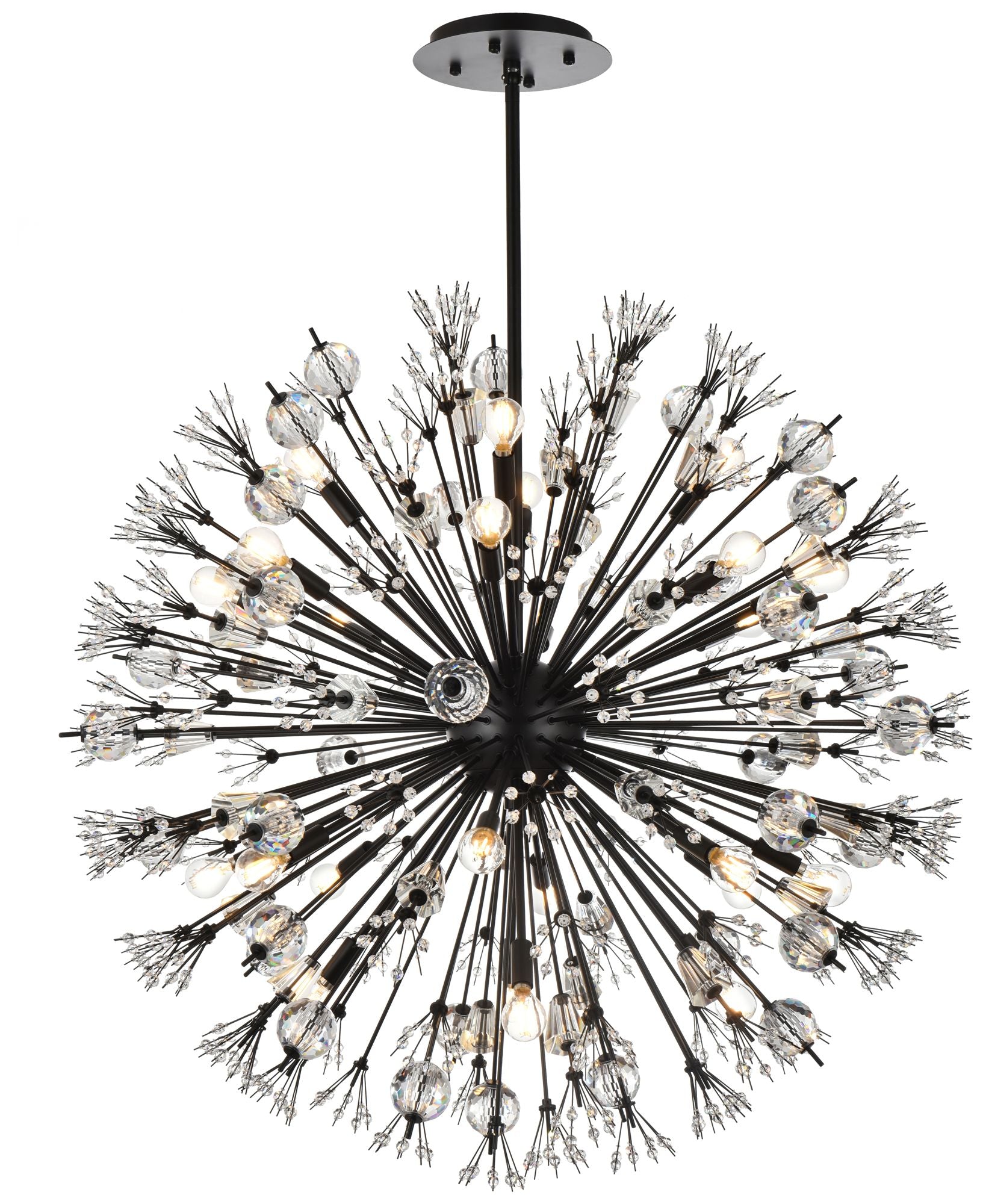 Vera 38" Crystal Starburst Round Chandelier