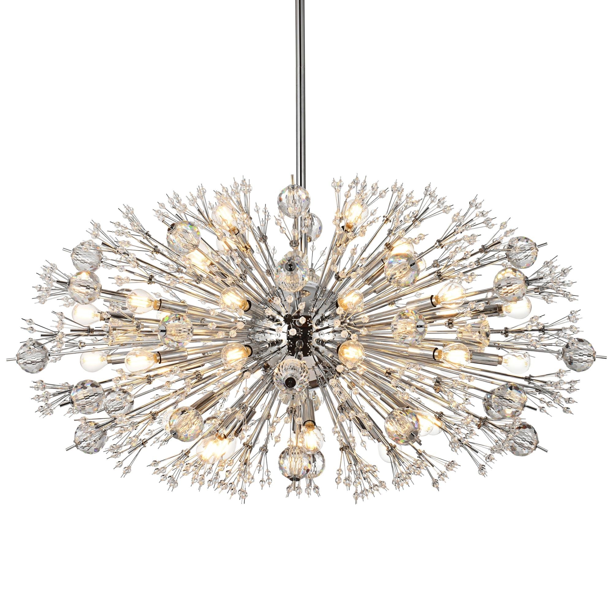 Vera 42" Crystal Starburst Oval Chandelier