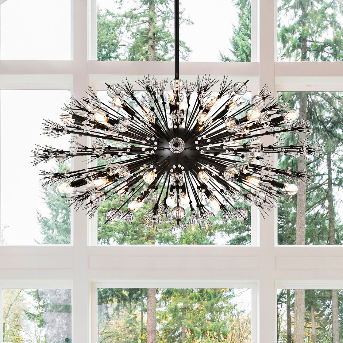 Vera 48" Crystal Starburst Oval Chandelier