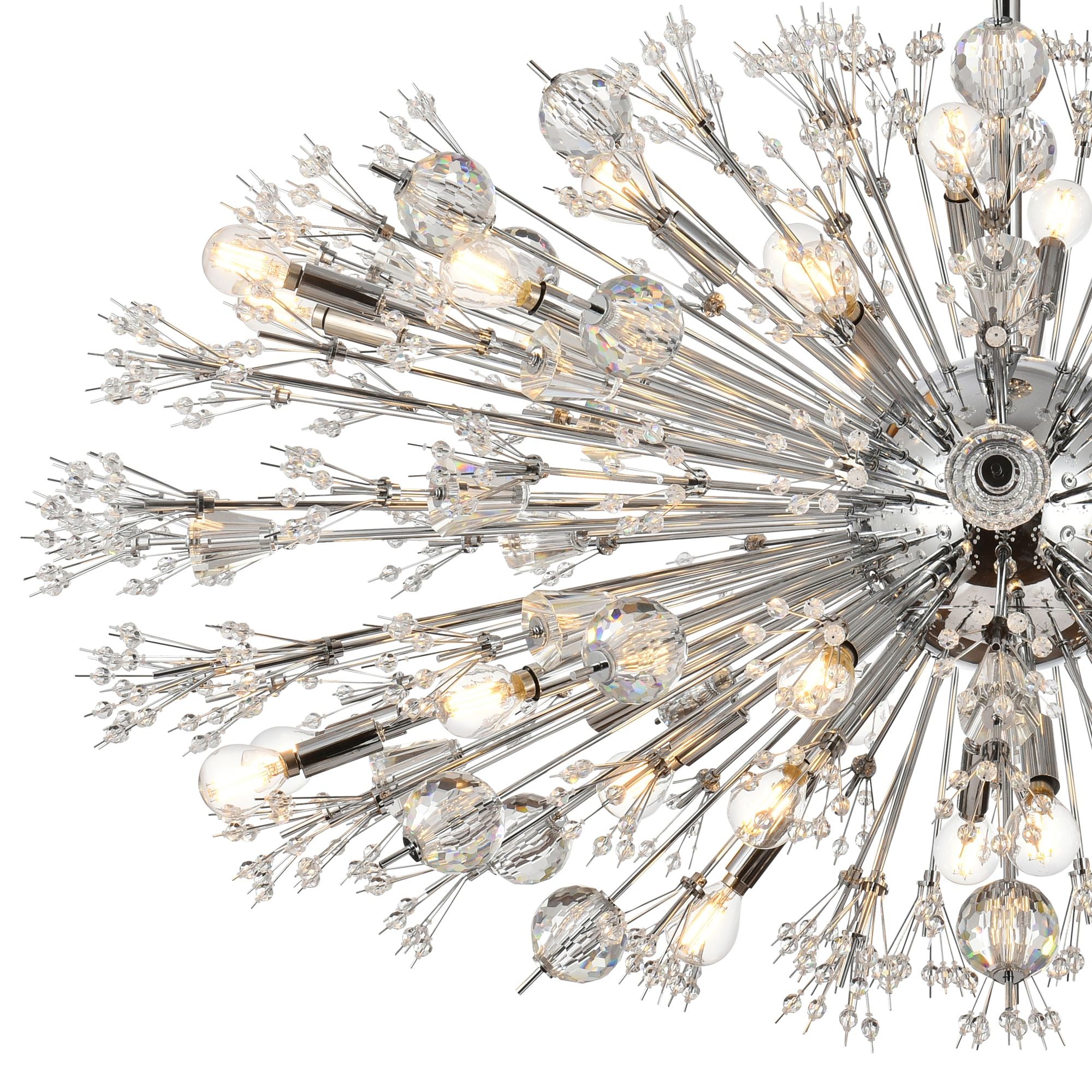 Vera 48" Wide Chrome Metal 38-Light Oval Chandelier