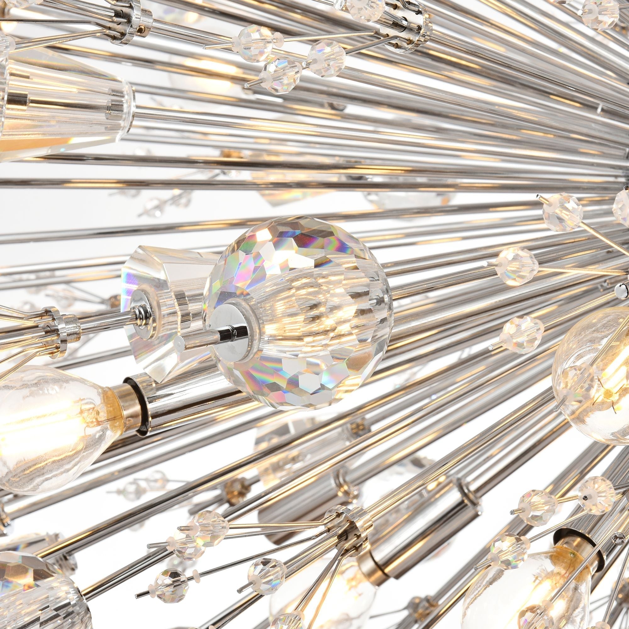 Vera 48" Wide Chrome Metal 38-Light Oval Chandelier