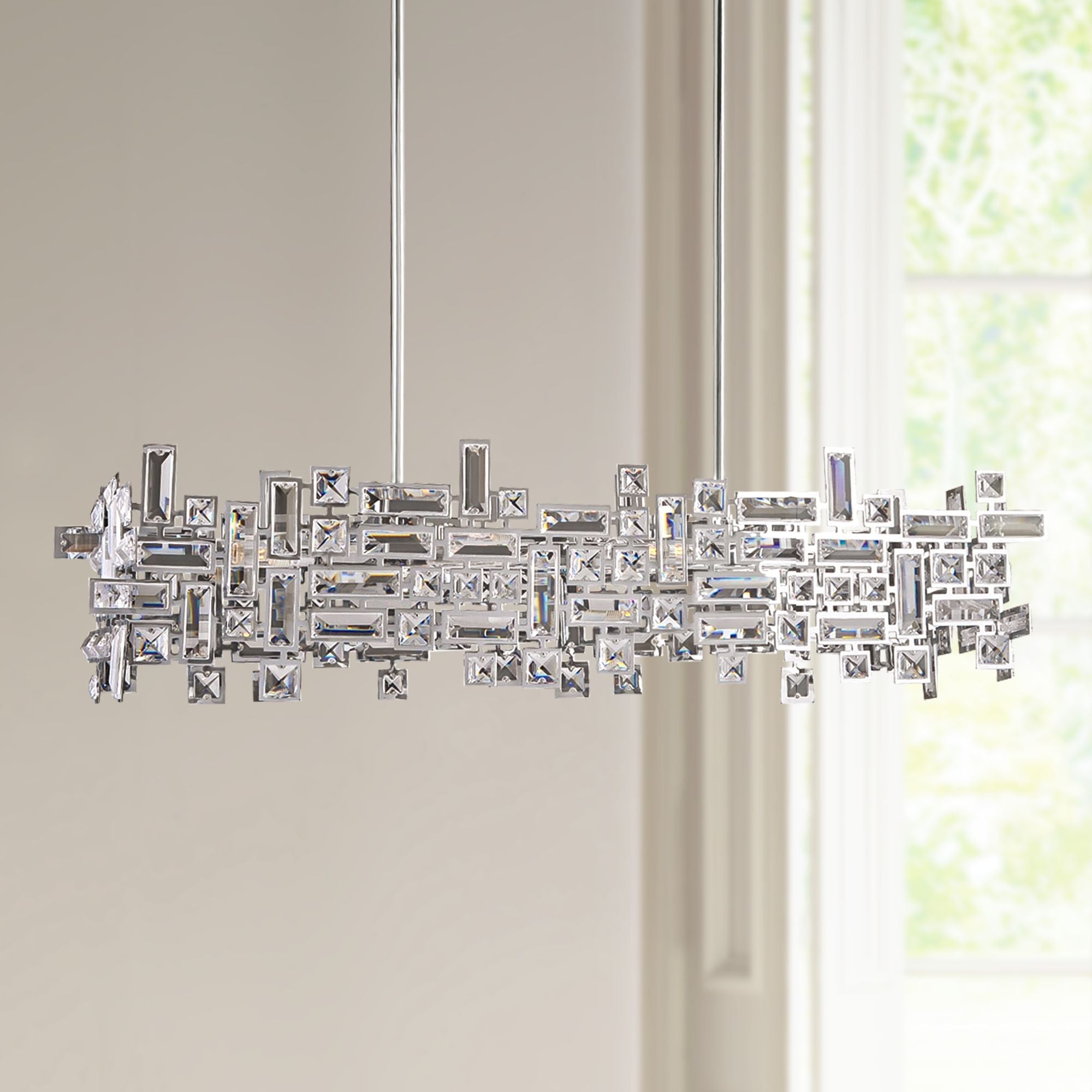 Vermeer 35"W Polished Chrome Kitchen Linear Pendant