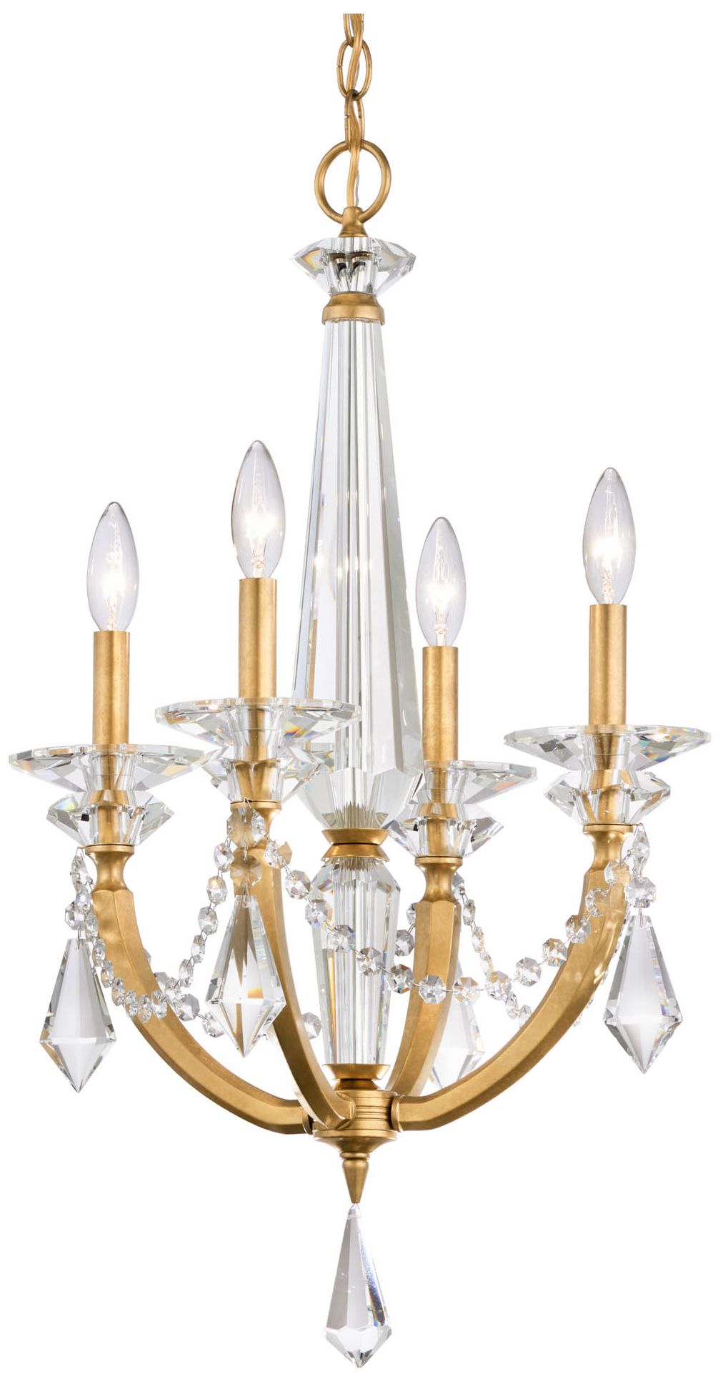 Verona 28.5"H X 16.8"W 4-Light Crystal Chandelier in Hrlm