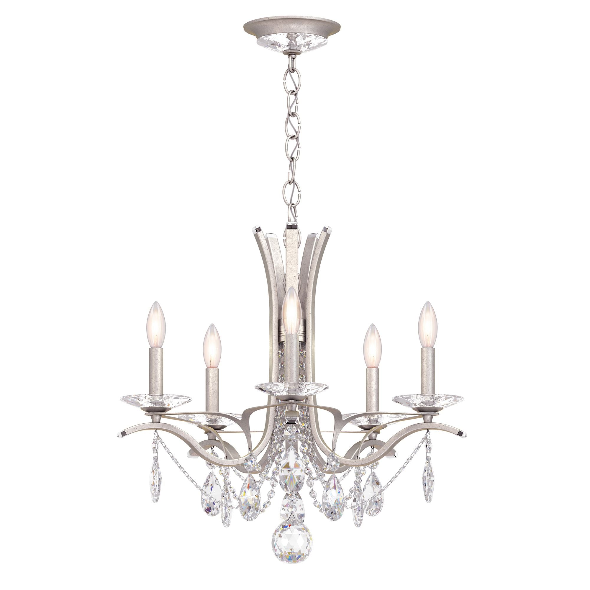 Vesca 20"H X 5-Light Crystal Chandelier in Antique