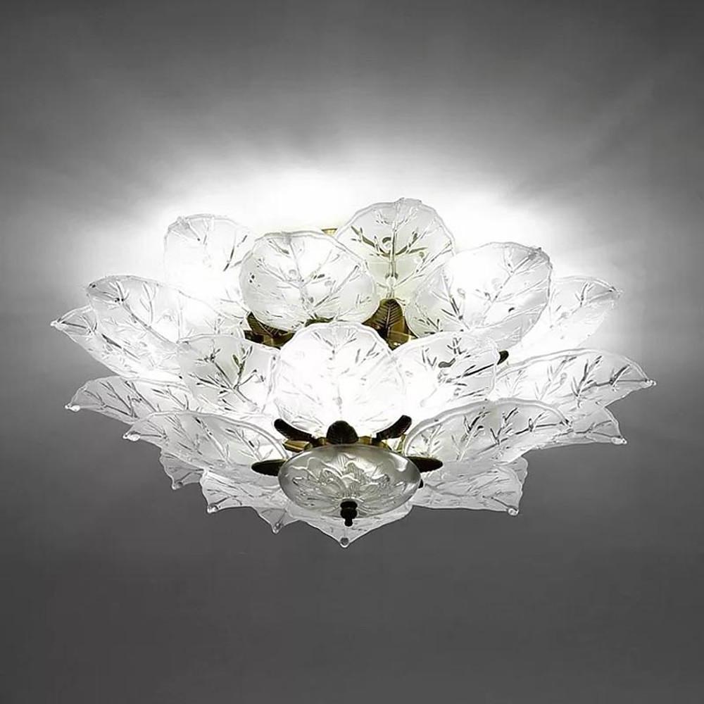 Leaves Flush Mount Ceiling Light Metal Glass Unusual