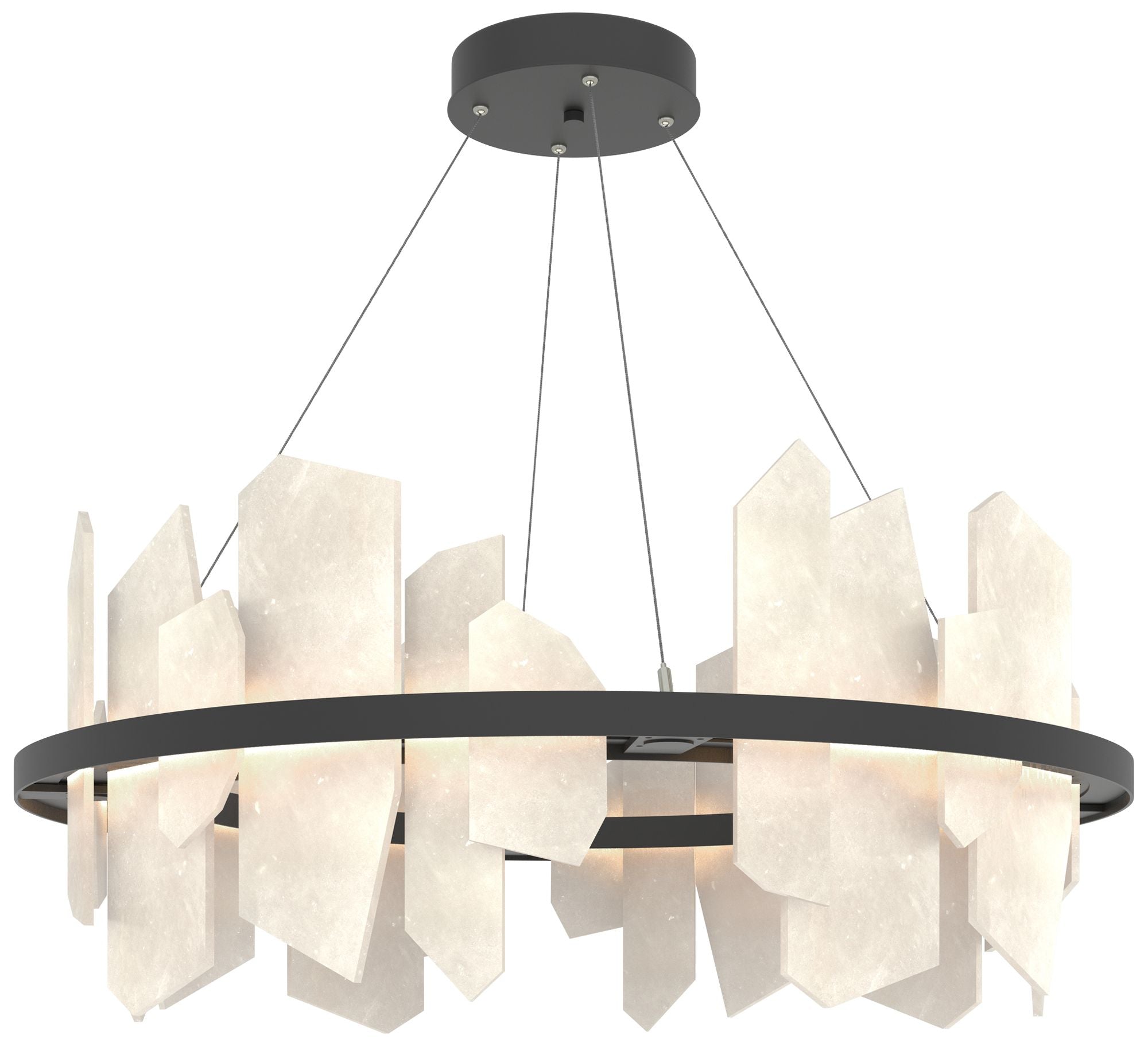 Volterra 38" Wide Black Circular LED Chandelier