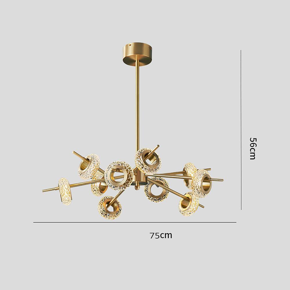 Unique Design Brass Chandelier Copper Glass Island
