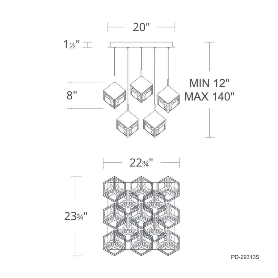 Ice Cube 13-Light 23" Wide Pendant Light