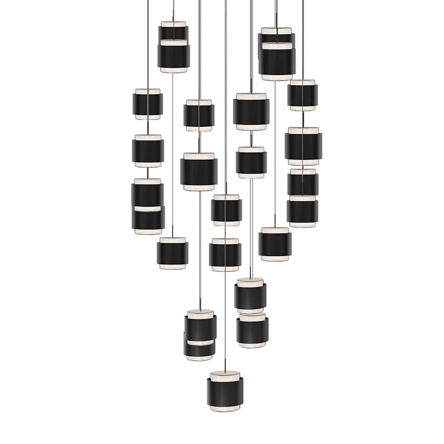 Banded 28" Wide LED Multi-Light Pendant