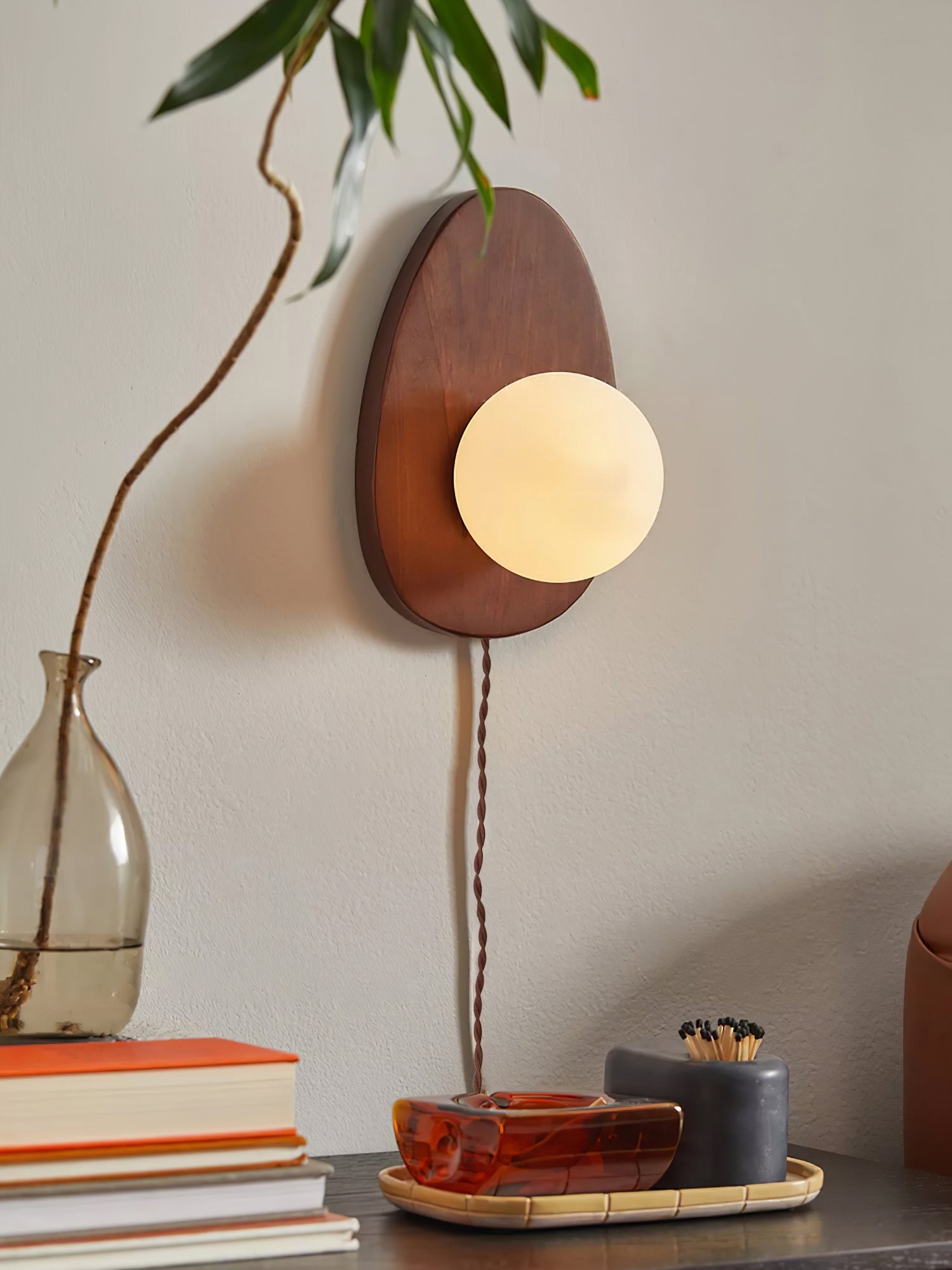 Walnora Globe Wall Light, Plug-In Wall Sconce, detail 19