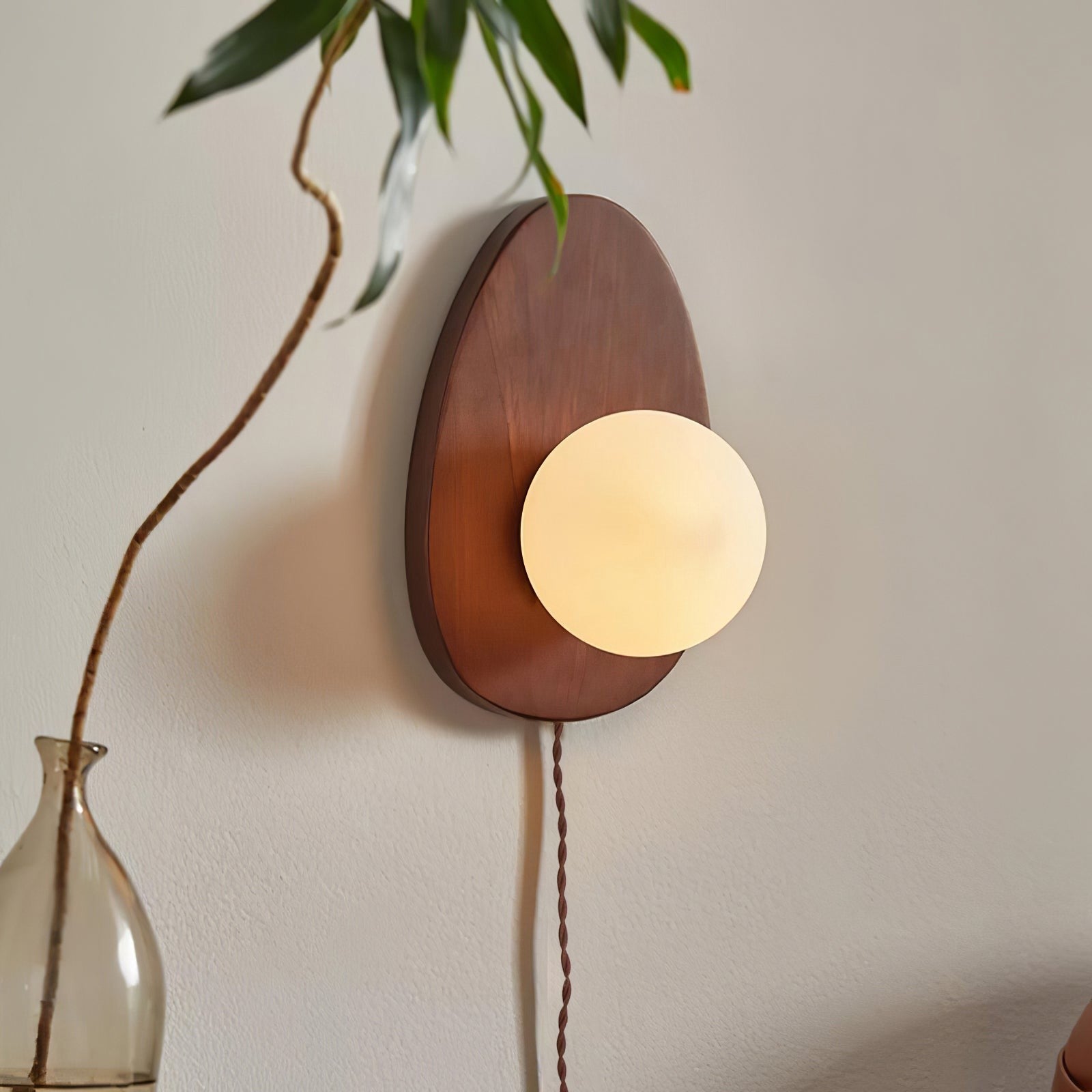Walnora Globe Wall Light, Plug-In Wall Sconce, detail 6