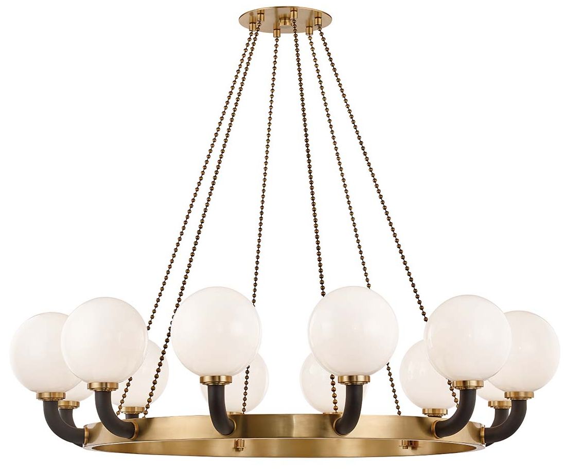 Werner 12-Light Pendant Aged Brass/Black