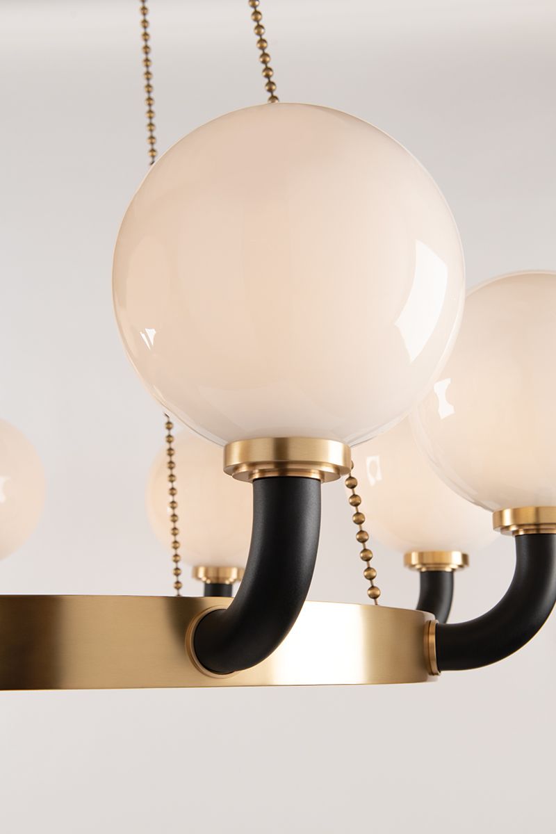 Werner 12-Light Pendant Aged Brass/Black