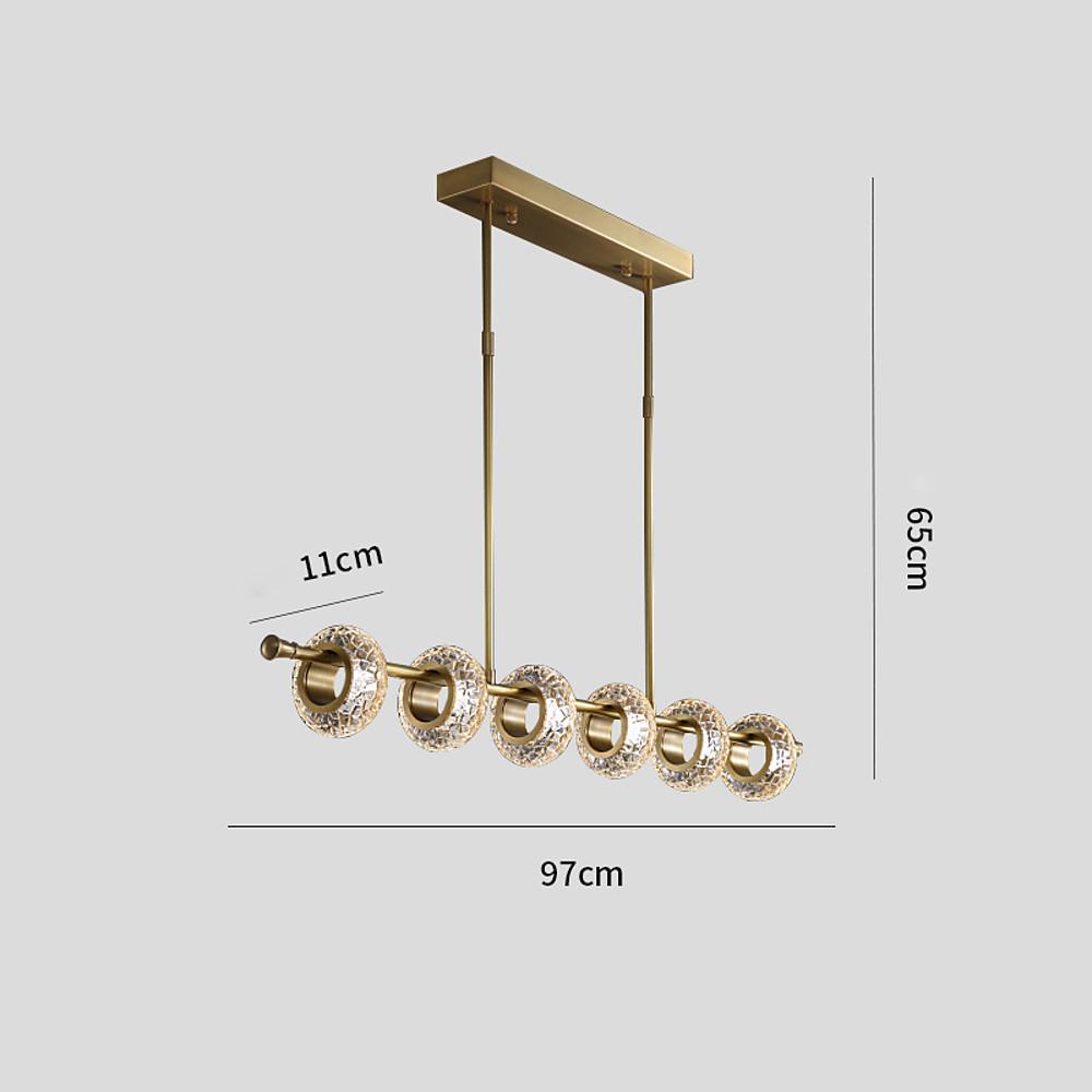 Unique Design Brass Chandelier Copper Glass Island