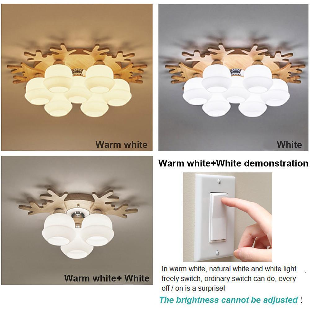 Globes Cluster Bamboo Glass LED Flush Mount Ceiling