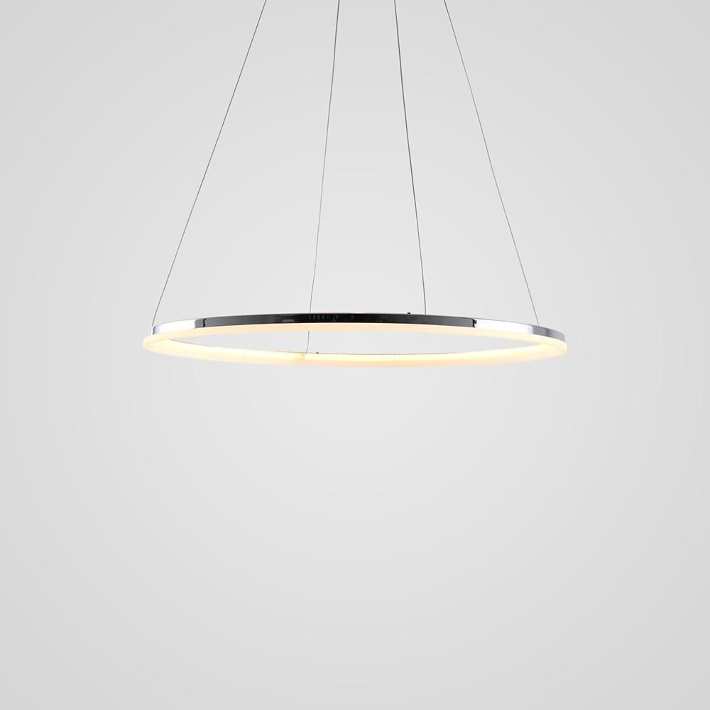 LED Circular Sturdy Modernistic Brushed Nickel Pendant