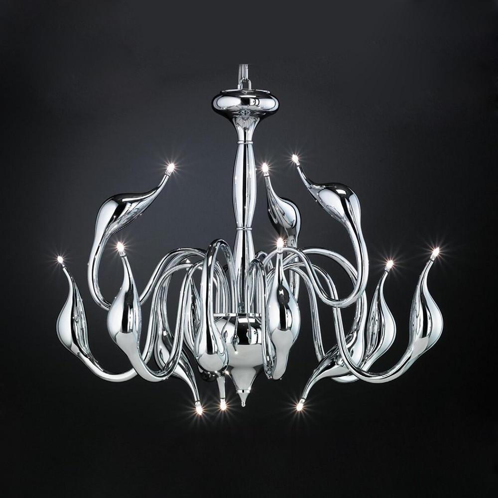 24-Inch Chrome Modern Iron Chandelier
