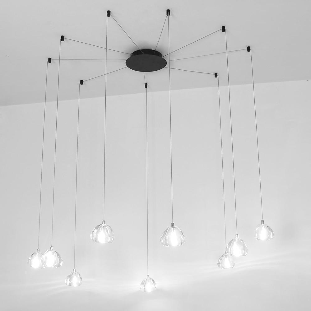 Contemporary Cluster Design Raindrop Chandelier Metal