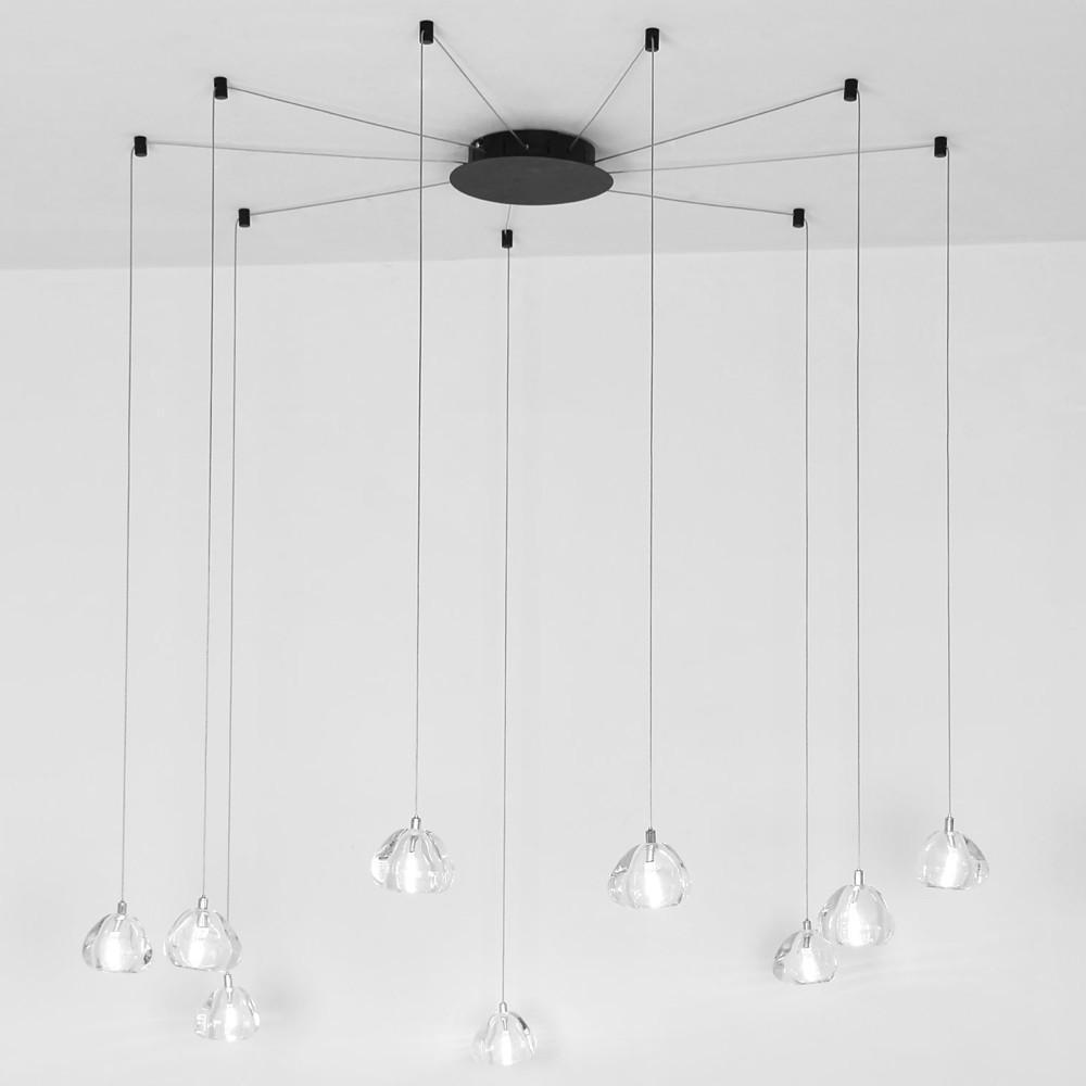 Contemporary Cluster Design Raindrop Chandelier Metal