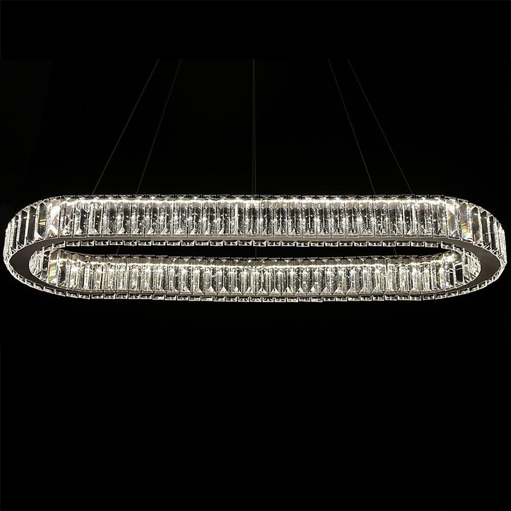 Chrome Golden Crystal Clear Beauty Oval Ring Chandelier
