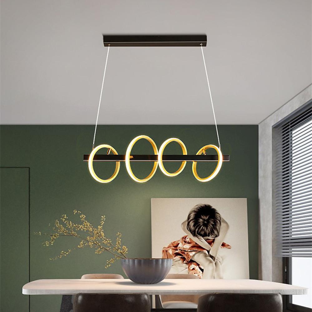 4-Ring LED Gold Island Ceiling Light