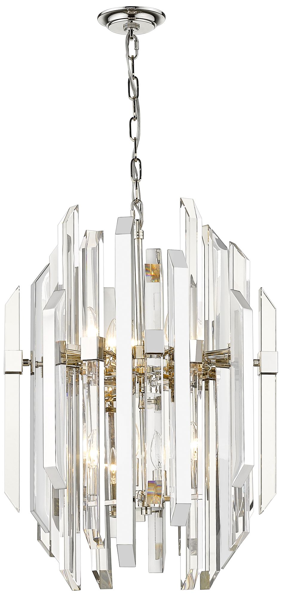9-Light in Polished Nickel Chandelier