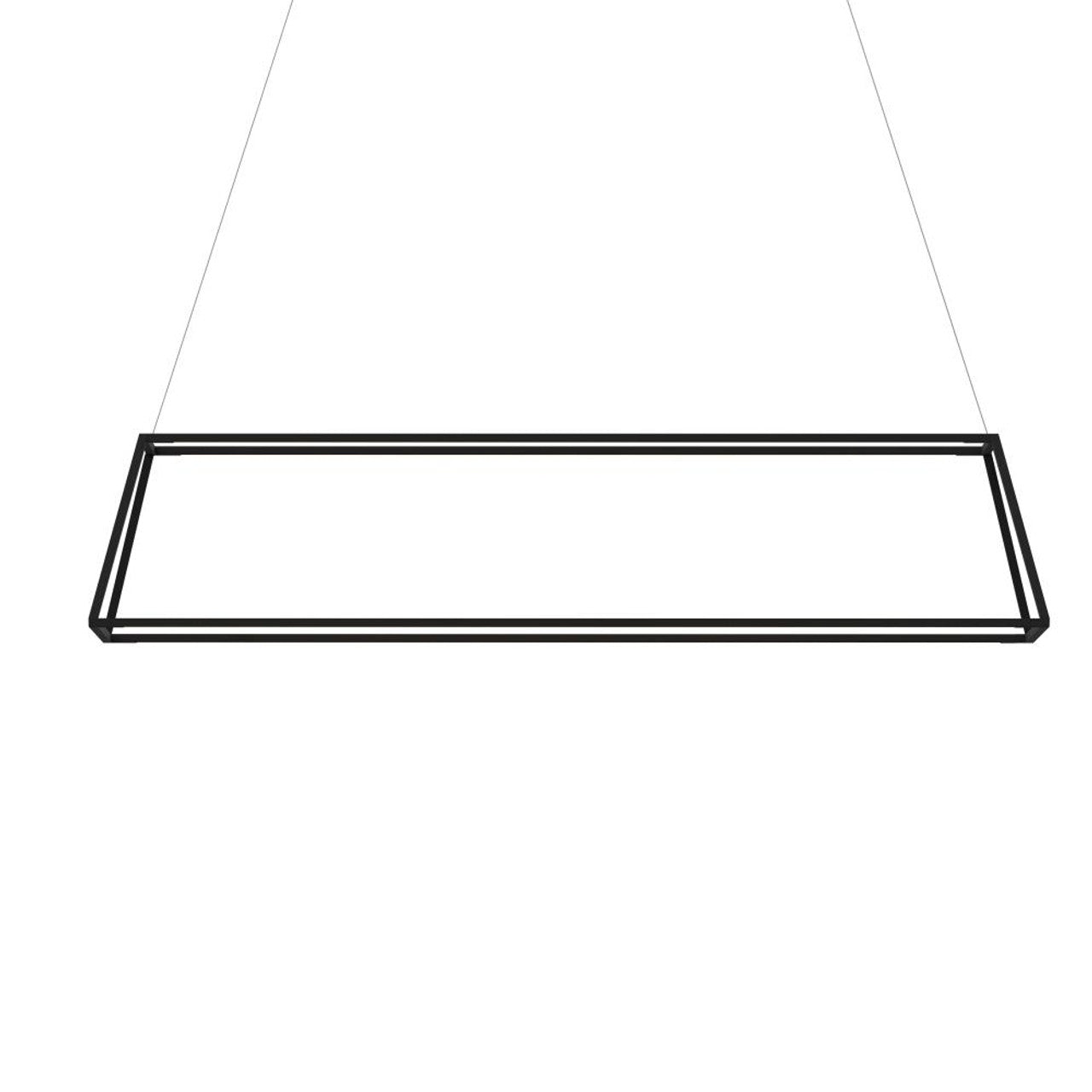 Z-Bar Pendant Rise, Small Rectangle, LED, Matte Black, 40"W (ZBP-38-RR-SW-MTB-CNP 407UENW)