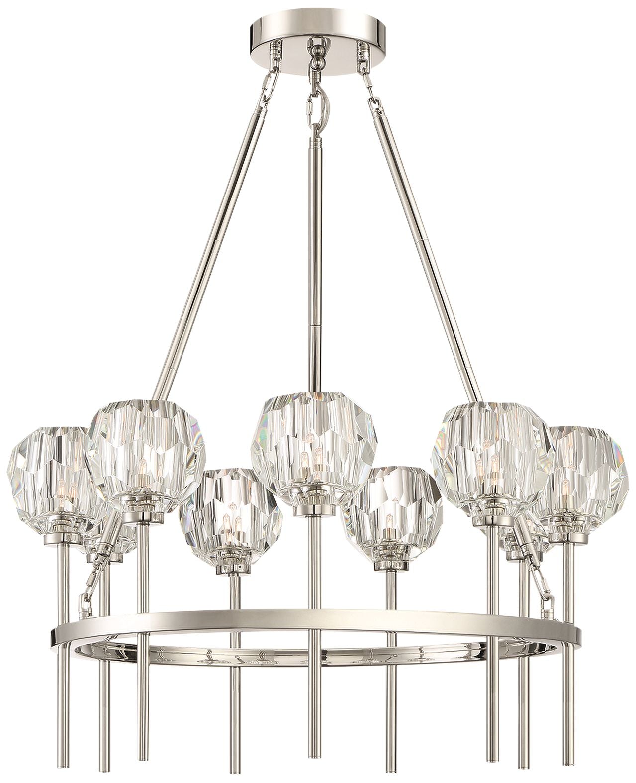 Zeev Parisian 26"W Polished Nickel 9-Light Chandelier