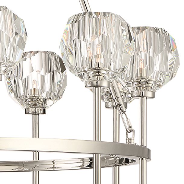 Zeev Parisian 26"W Polished Nickel 9-Light Chandelier