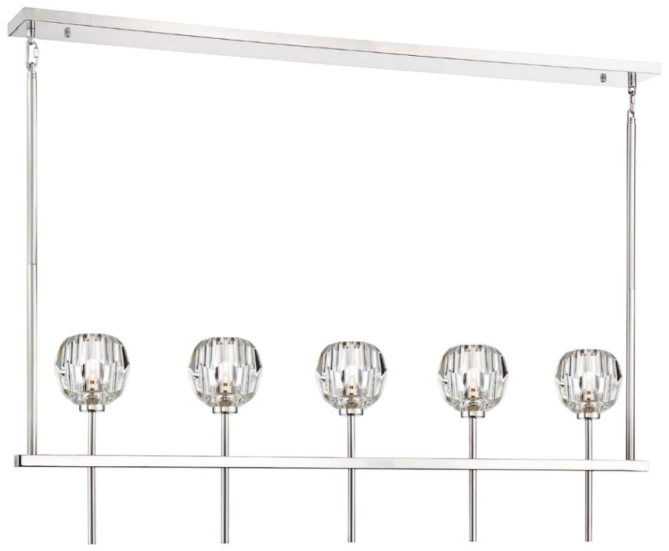 Crystal Zeev Parisian 46"W Nickel Kitchen Chandelier