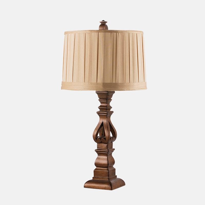 Stripe Drum Shade Antique Rustic Table Lamp