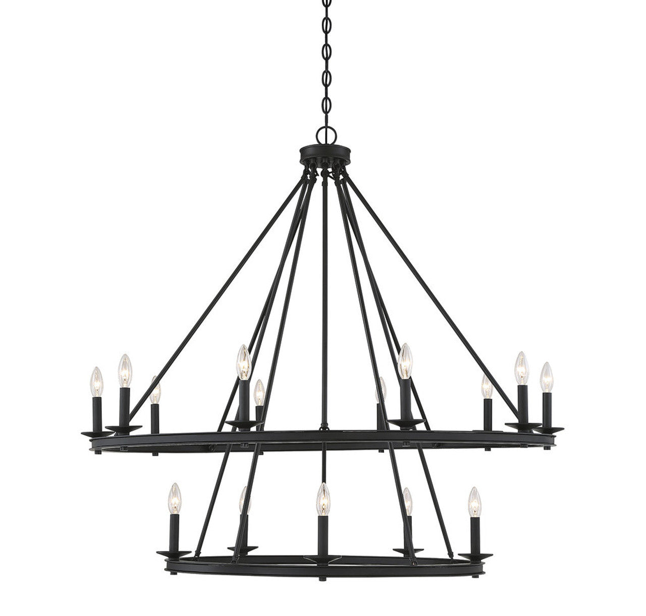 Middleton Chandelier, 15-Light, Matte Black