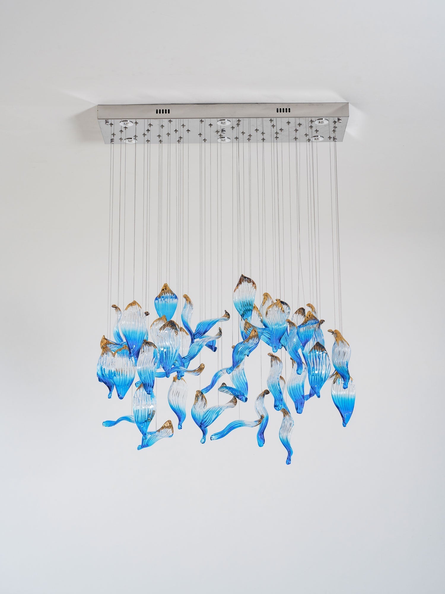 Ocean Drift Blown Glass Customizable Chandelier