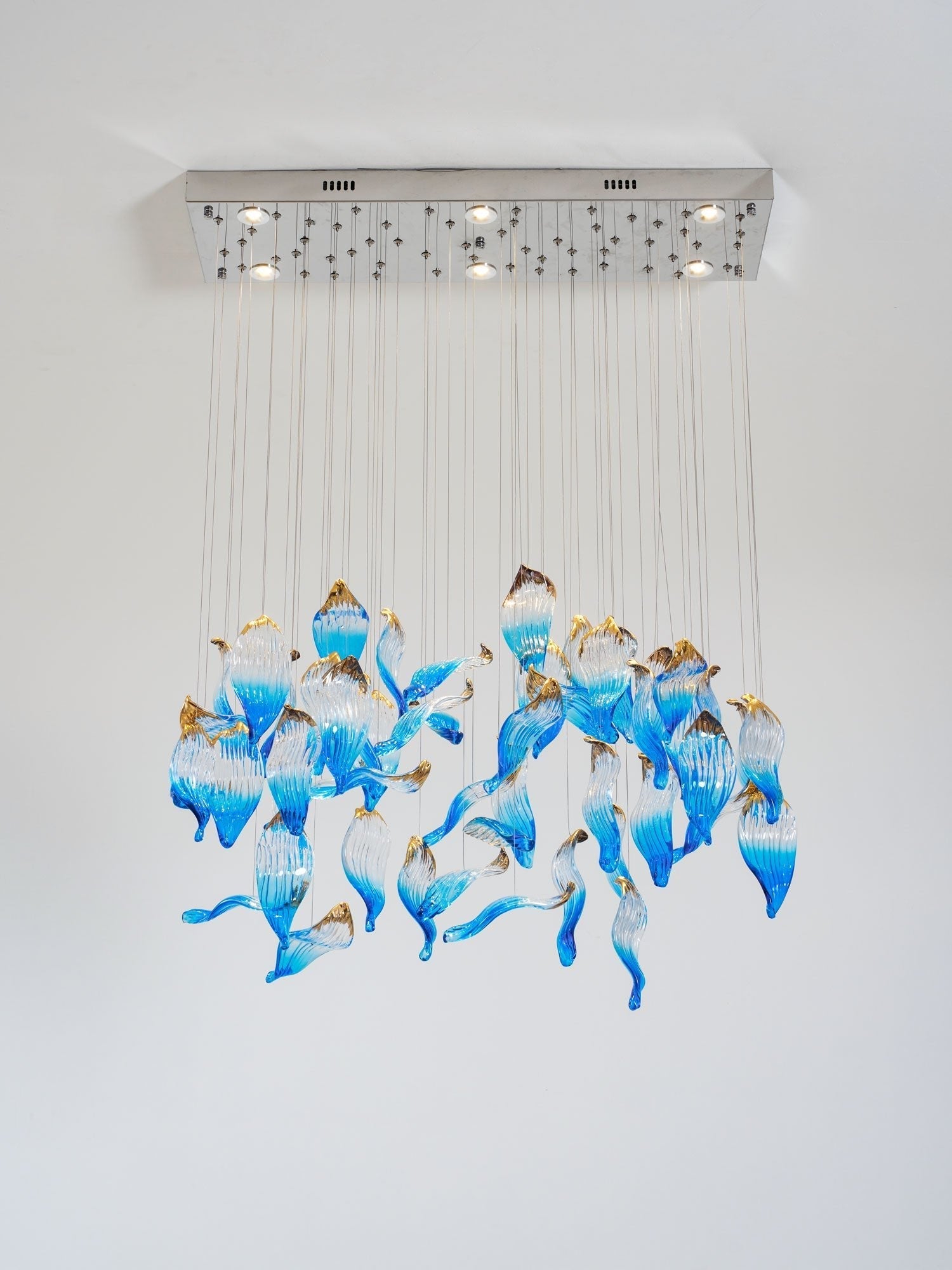 Ocean Drift Blown Glass Customizable Chandelier