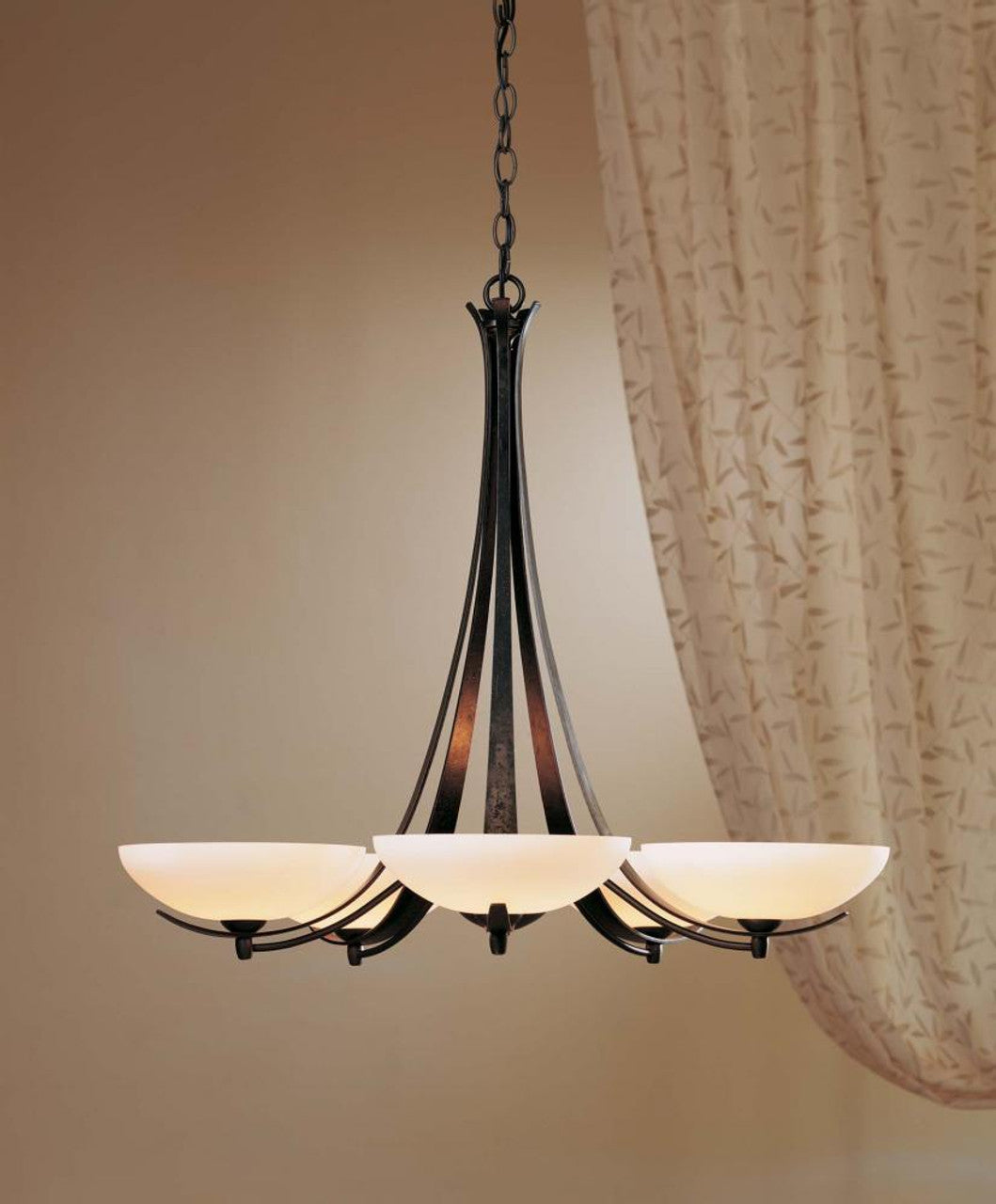 Aegis Chandelier, 5-Light, Bronze, Opal Glass, 31.3"W (101261-SKT-05-GG0123 5A8T)