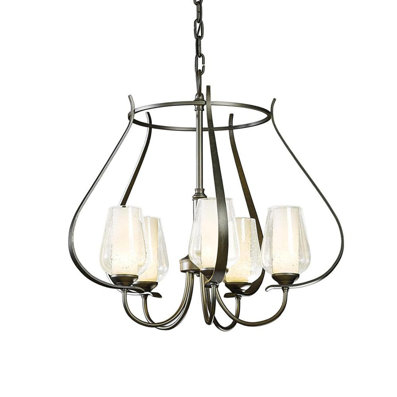 Flora Chandelier, 5-Light, Sterling, Opal and Seeded Glass, 22.2"W (103045-SKT-85-ZS0354 5D0NQ9)