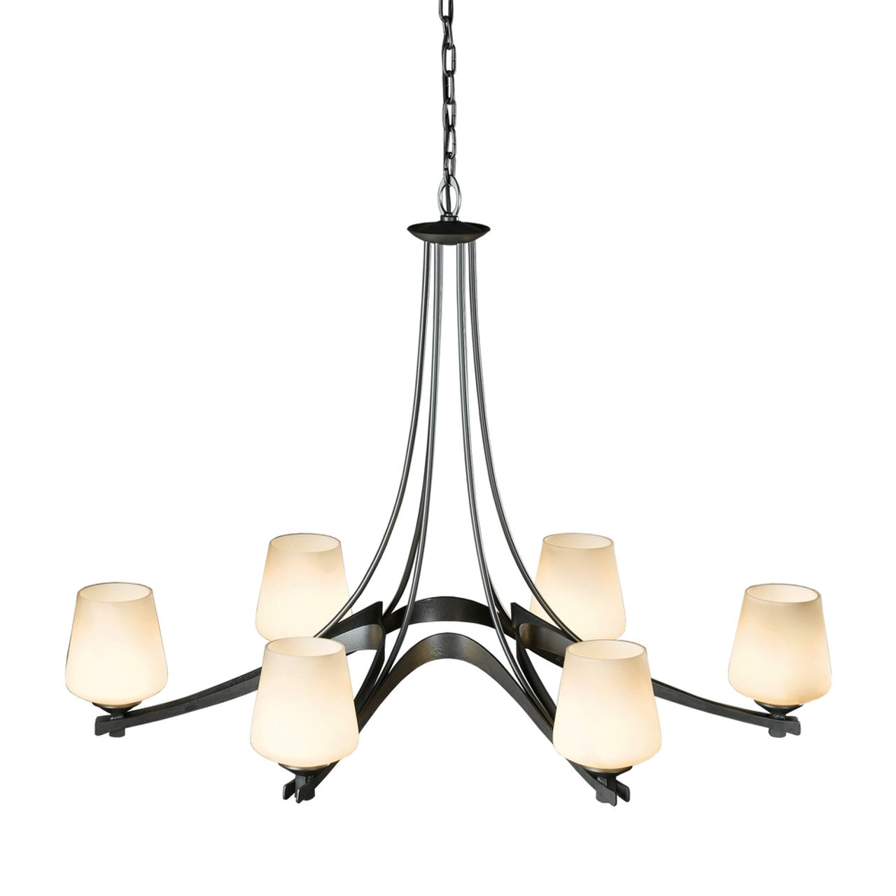 Ribbon Chandelier, 6-Lights, Sterling, Opal (GG)