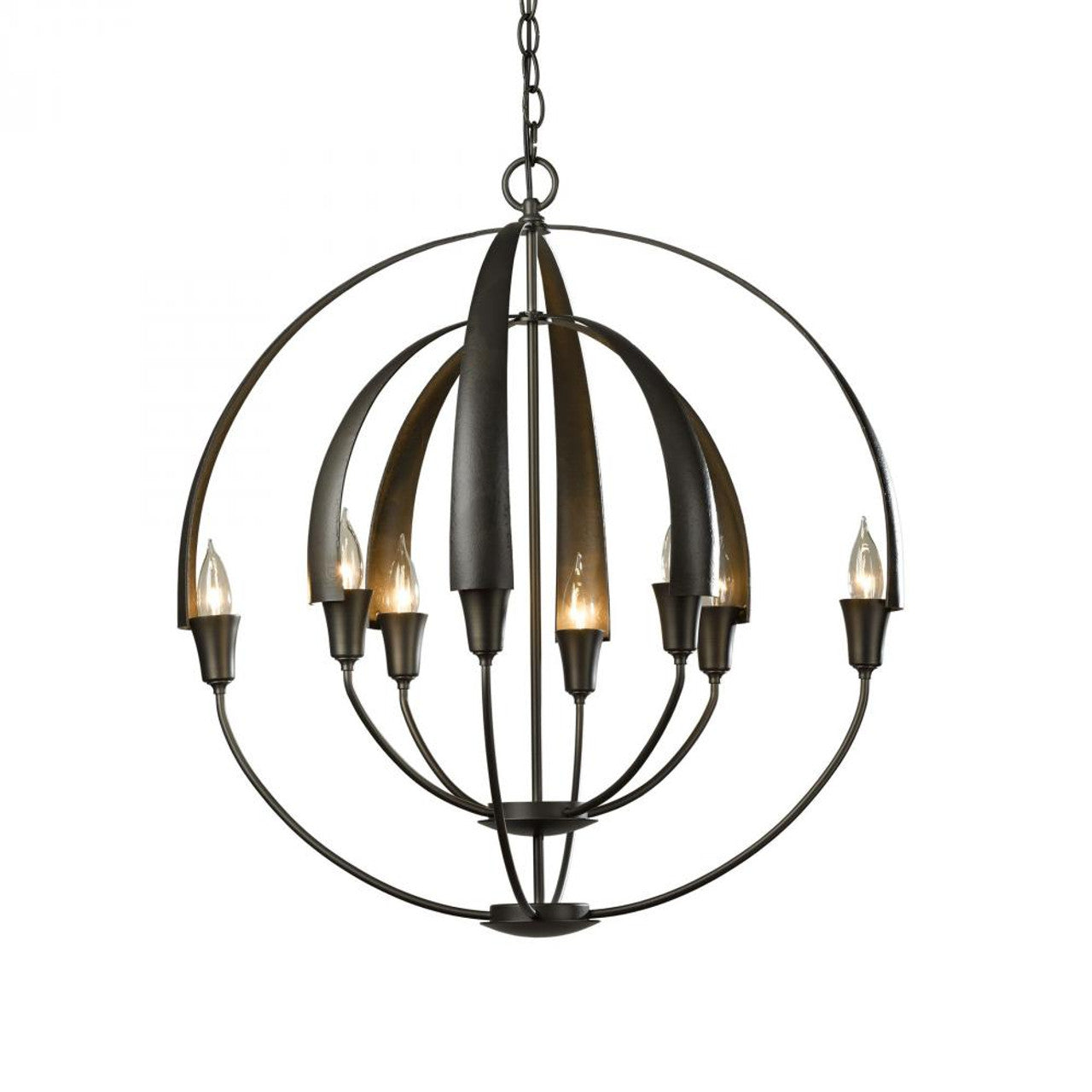 Ribbon Chandelier, 6-Lights, Sterling, Opal and Clear