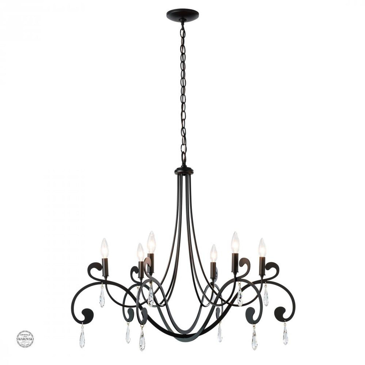 Luma Chandelier, 5-Light, Sterling, 30.9"W (105060-SKT-85-CR 5D0QPD)