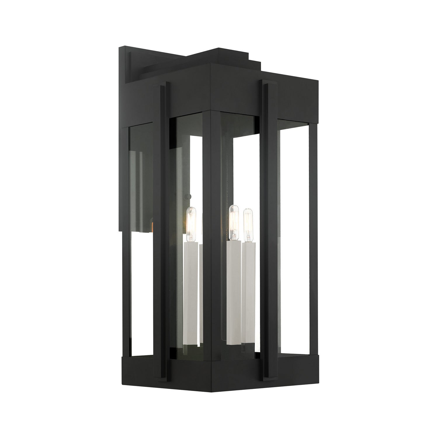 Lexington 4-Light 28.50" Black Outdoor Wall Sconce front view