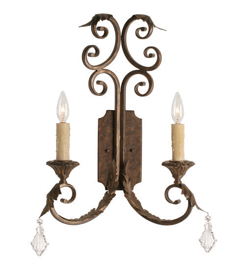 Serratina 2-Light 26.00" Cajun Spice Wall Sconce front view