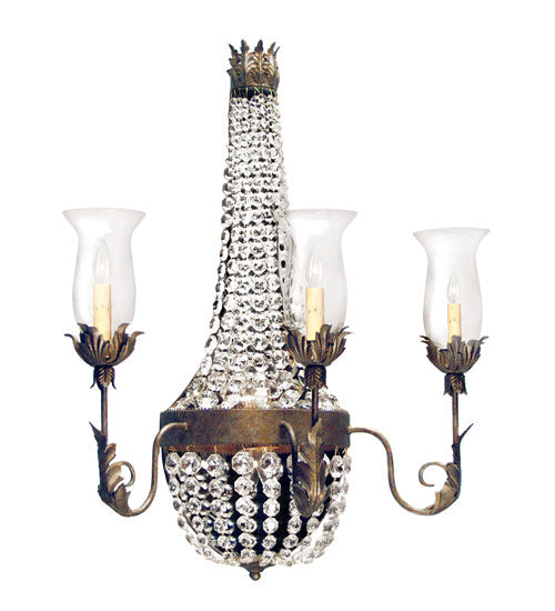 Crista 3-Light 34.00" Corinth Wall Sconce front view