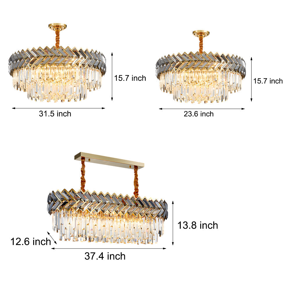 LED Dimmable Dining Room Crystal Chandelier
