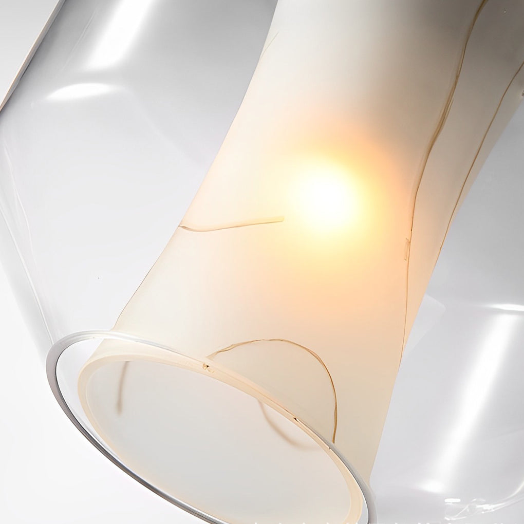 Double Glass Lampshade Metal Post-Modern Chandelier