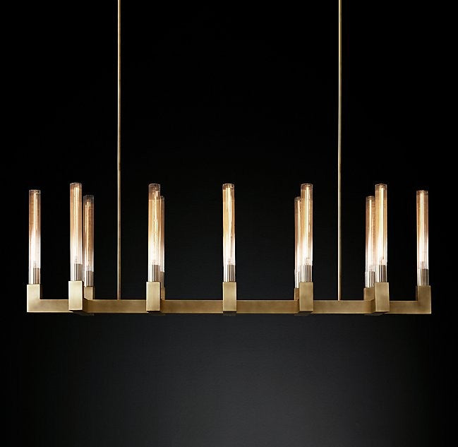 Modern Lights Candles Rectangle Chandelier