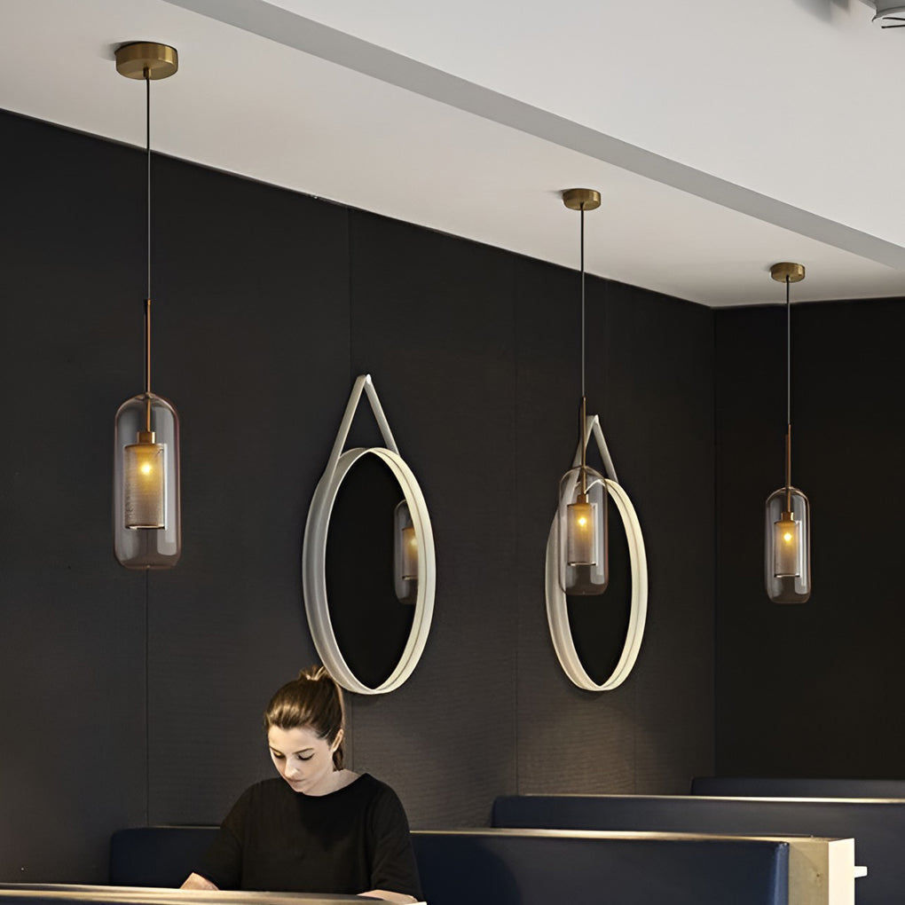 Minimalist Round Glass LED Industrial Light Chandelier