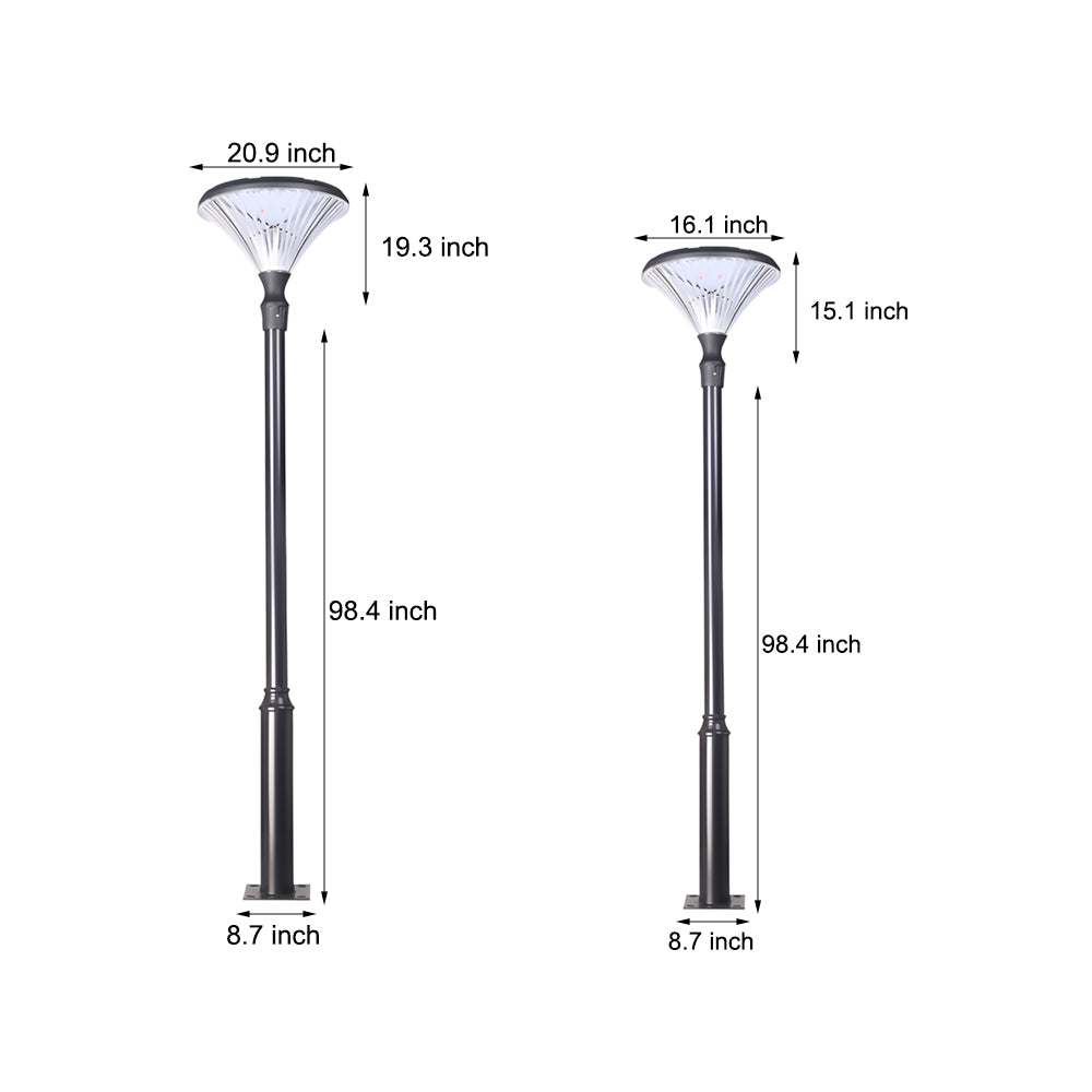 1-Light Black Outdoor LED Solar Lamp Post and Pole
