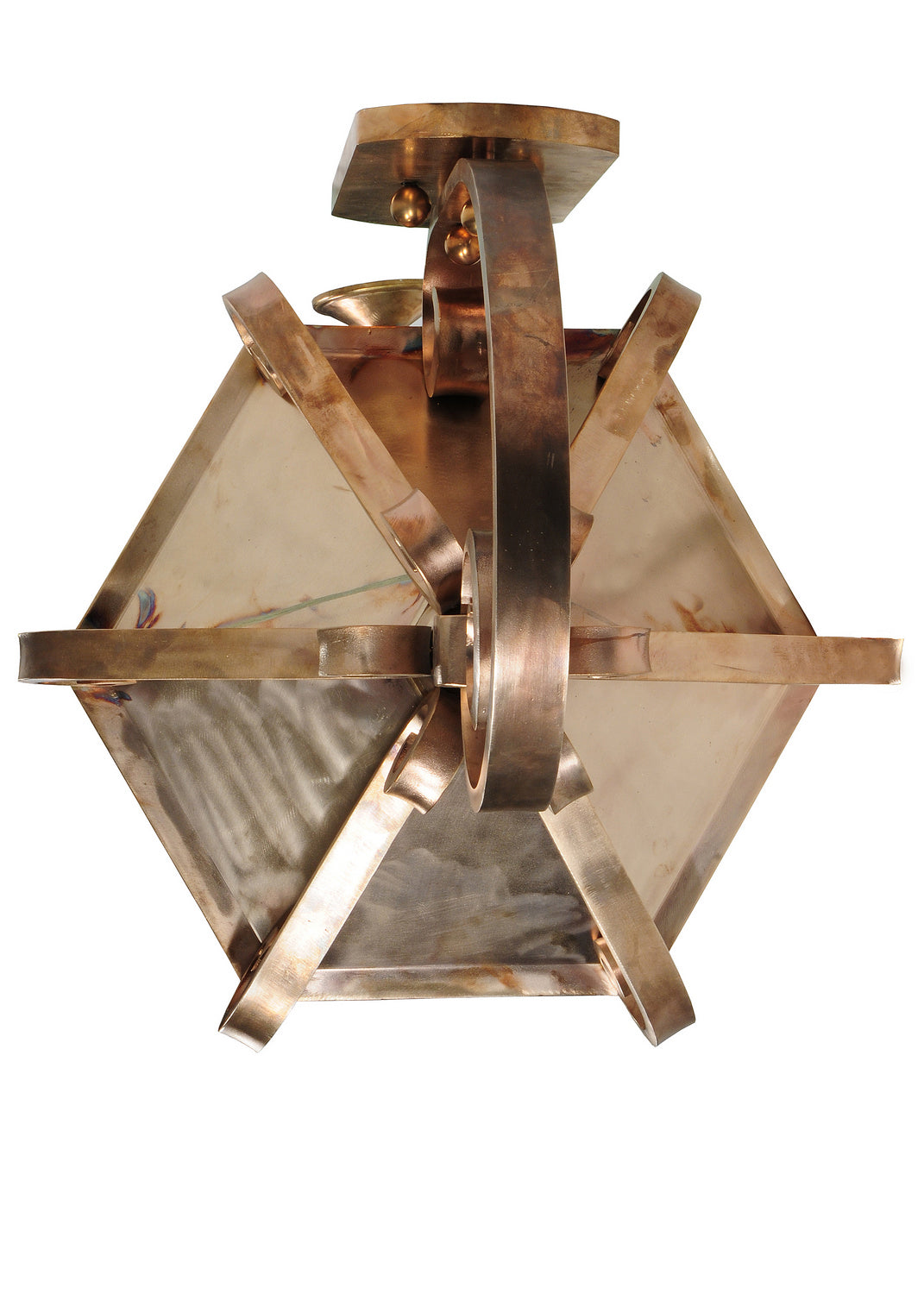 Anza 45 inch outdoor wall lantern top detail in silicon bronze