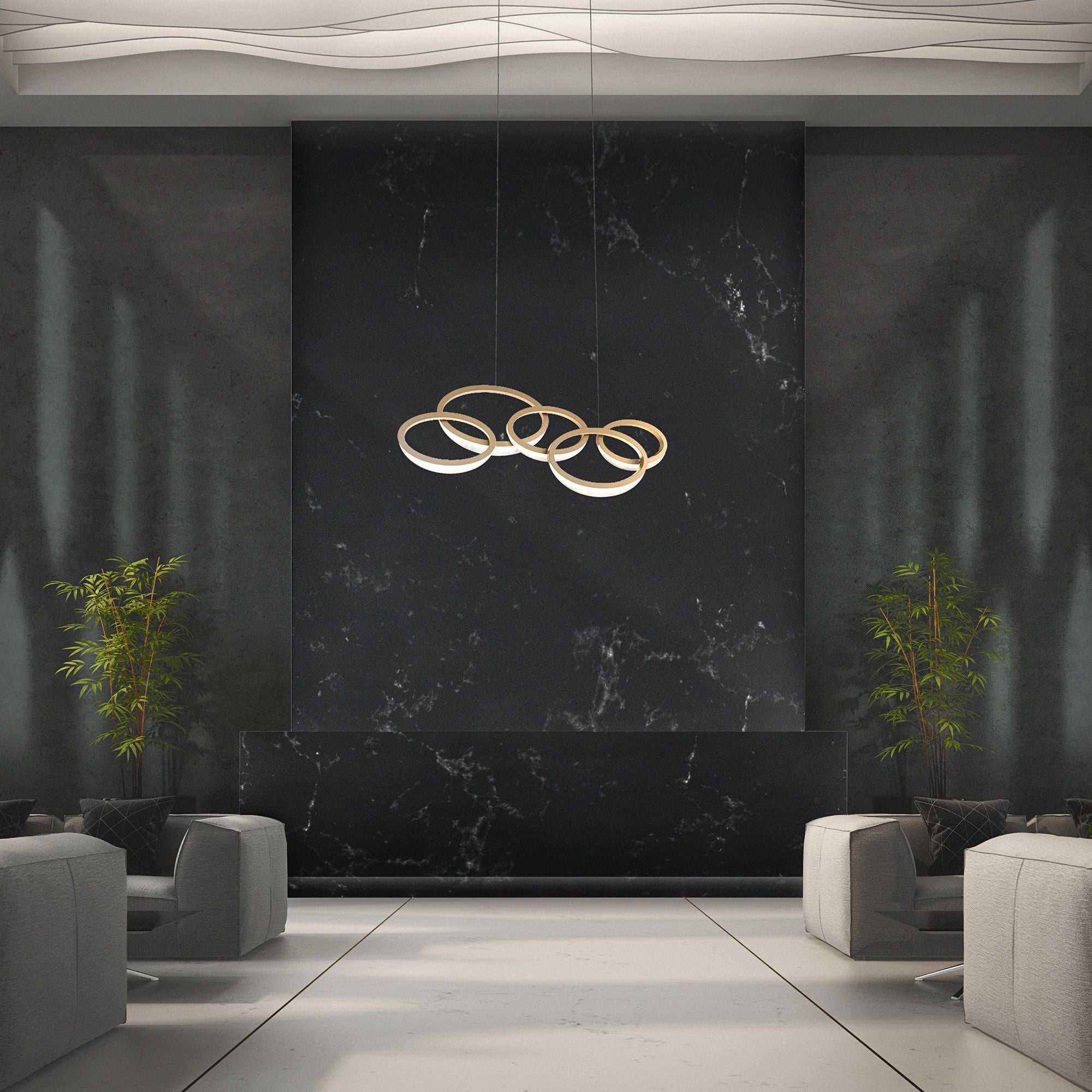Orion 45.5" Wide Aged Brass LED Chandelier