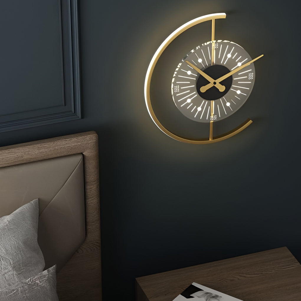 Creative Mute Clock Shaped LED Nordic Wall Light, Bedroom Wall Sconce, detail 6